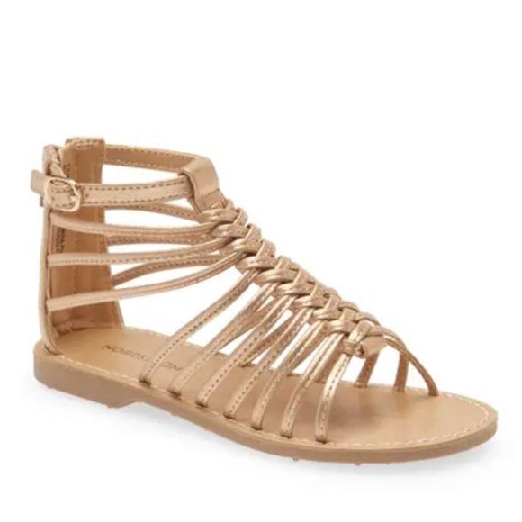 Nordstrom Gladiator Sandals Womens Size 5 Open Toe in Gold - Picture 1 of 9